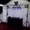Full disco rig with lights and lasers in a marquee